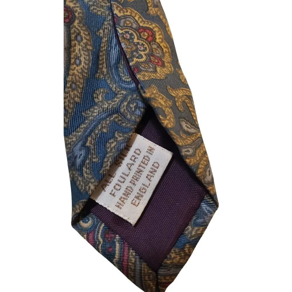 Vintage Burt Pulitzer For Lord And Taylor All Silk Neck Tie‎ Paisley